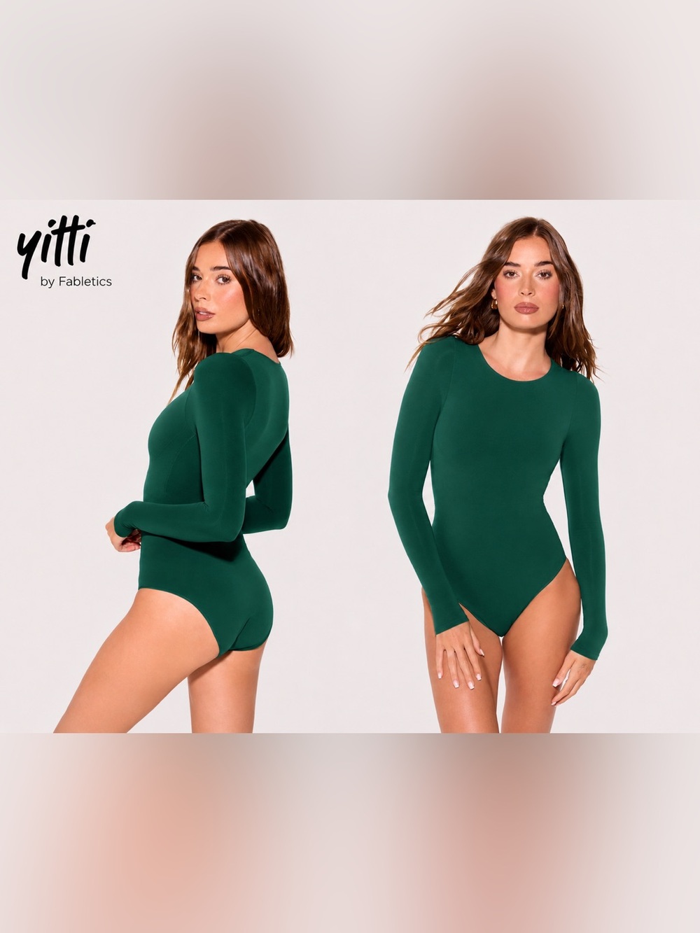 Yitty by Fabletics Nearly Naked Shapewear Long Sleeve Bodysuit XS/S NWT